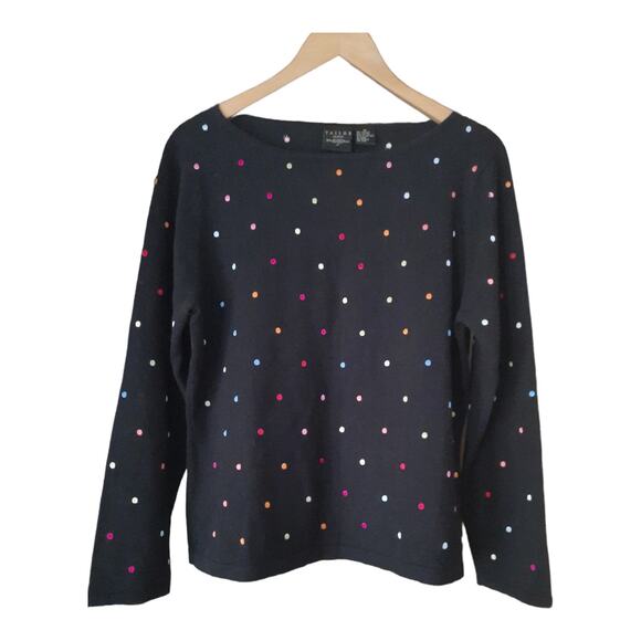 Tailor B. Moss Womens Black Polka-dot Sweater Size XL - Picture 1 of 5